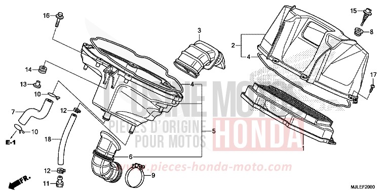 AIR CLEANER for NC700S Dual Cluth ABS SEAL SILVER METALLIC (NHA14) from 2014